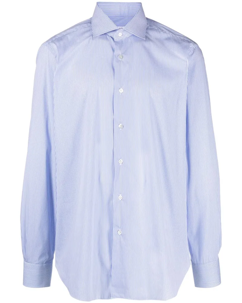 BARBA Gestreiftes Hemd - Blau Blau