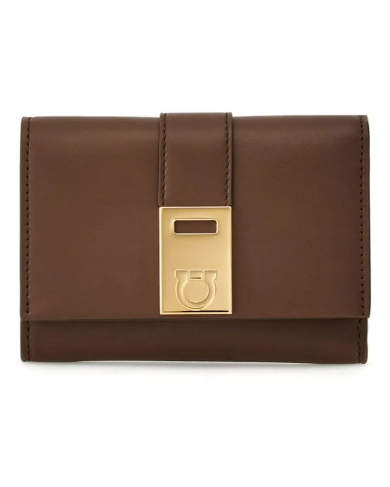 Ferragamo Hug Portemonnaie aus Leder Braun