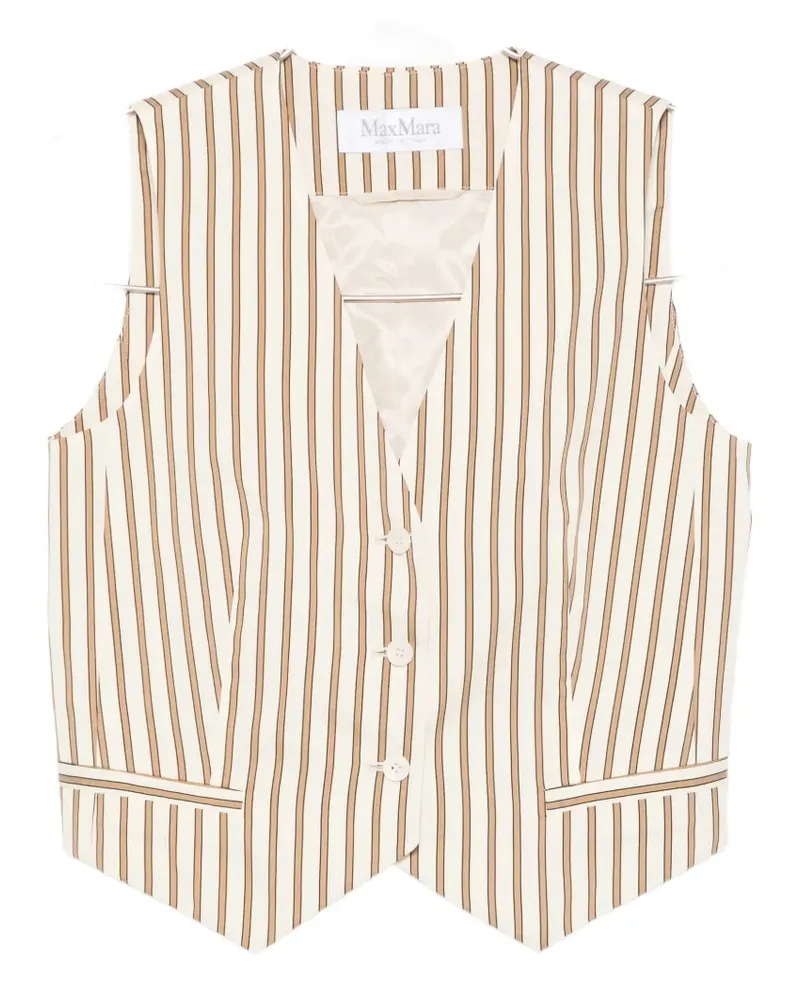 Max Mara striped button waistcoat - Nude Nude