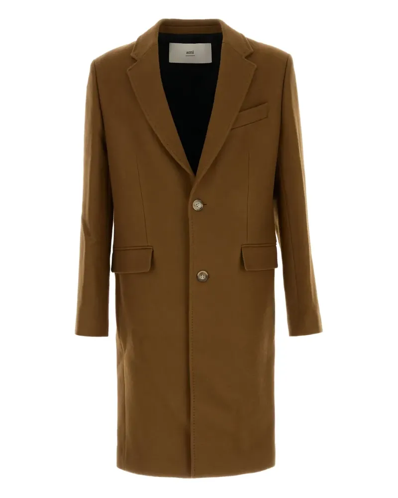 AMI Paris virgin wool single-breasted coat - Braun Braun