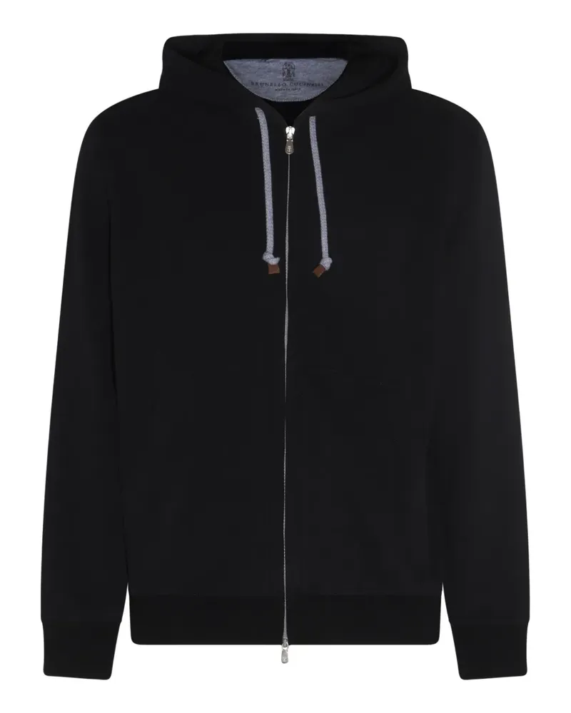 Brunello Cucinelli Kapuzenjacke mit Reißverschluss - Schwarz Schwarz