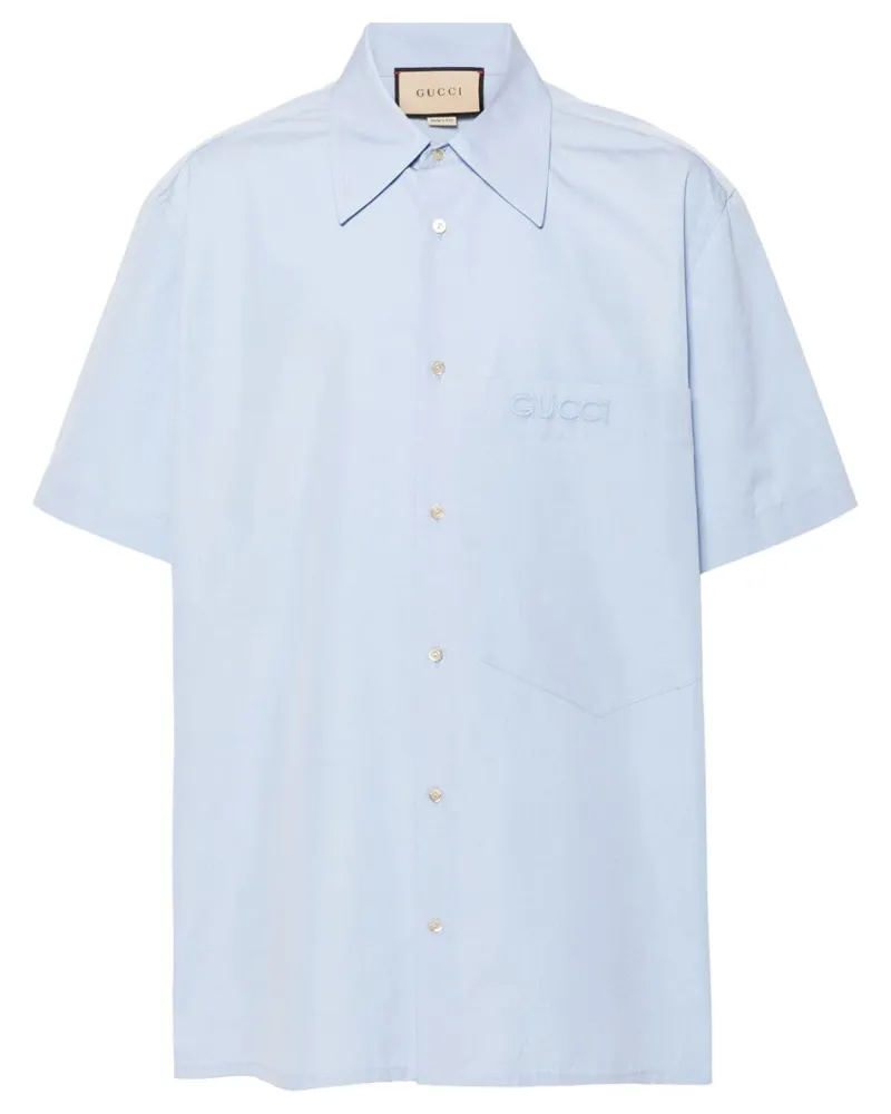 Gucci Hemd mit Logo-Prägung - Blau Blau