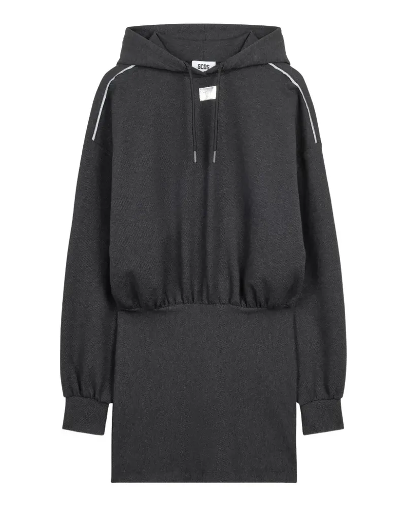 GCDS Kordelzug-Minikleid mit Kapuze - Grau Grau