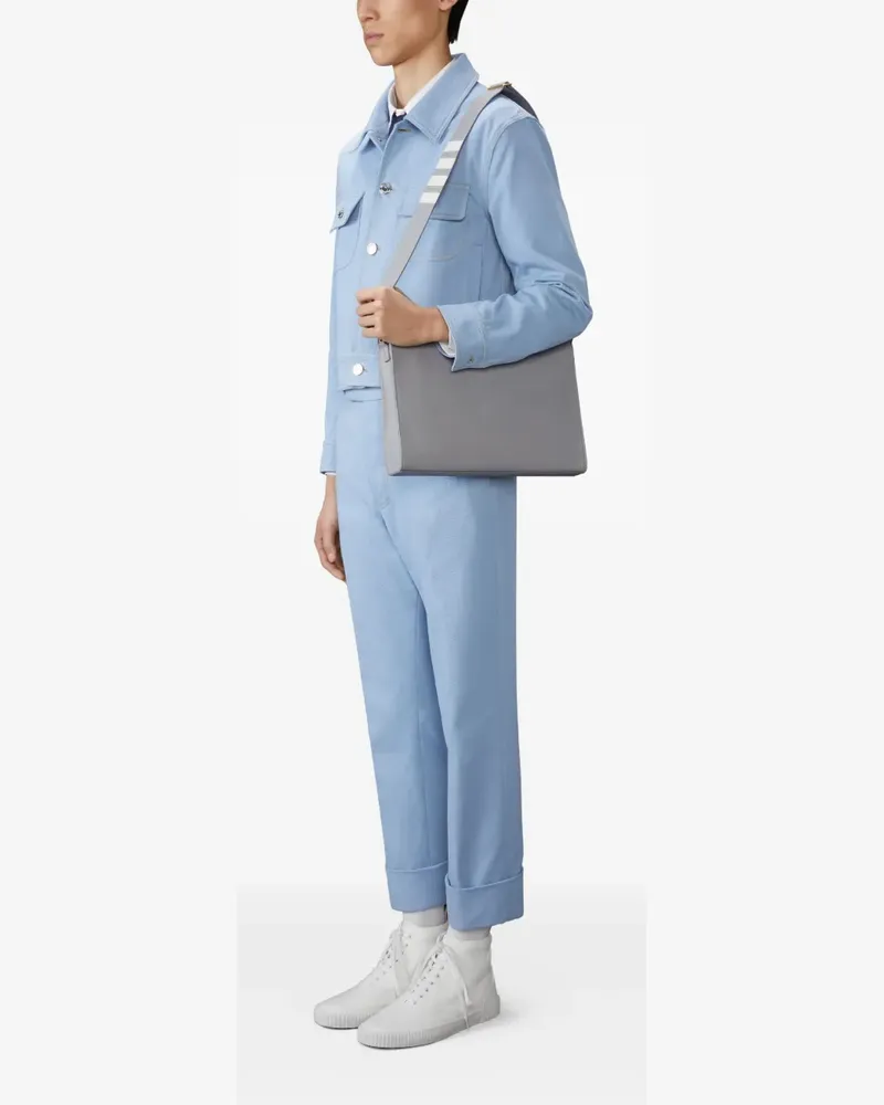 Thom Browne 4-Bar Schultertasche - Grau Grau