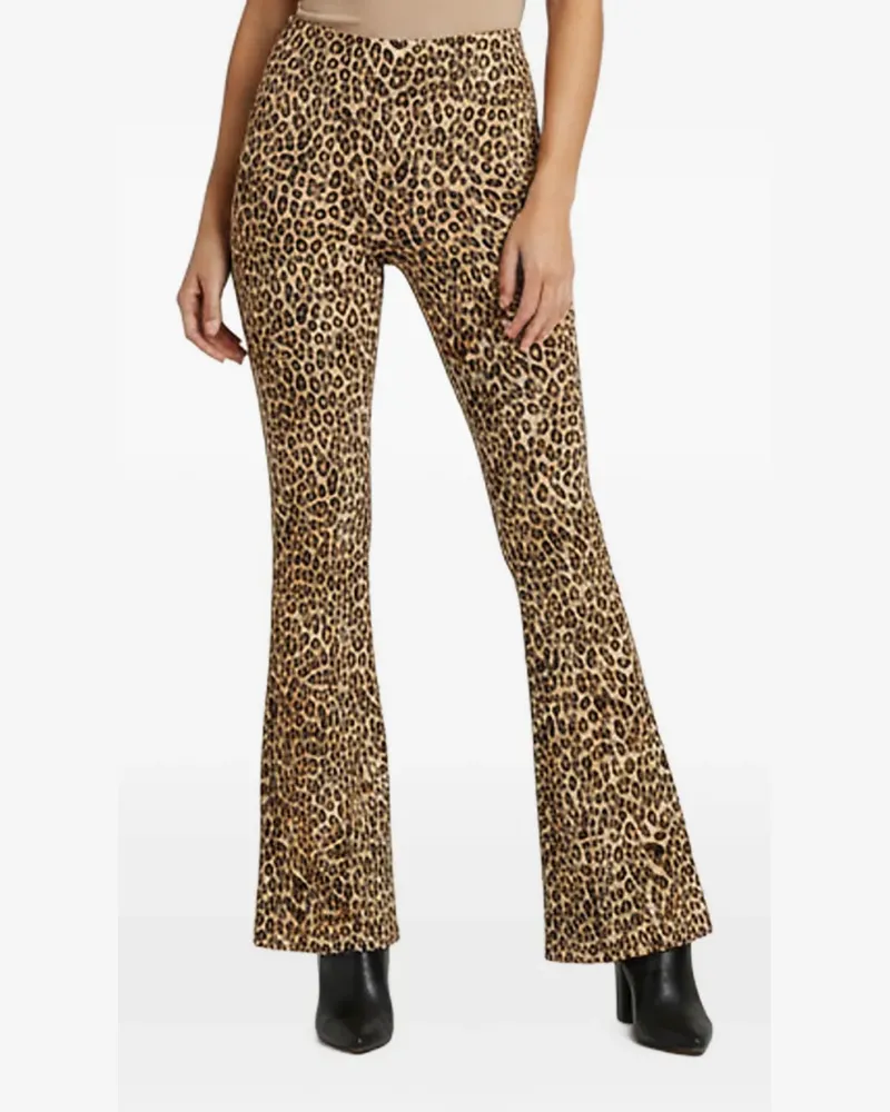 Alice + Olivia Schlaghose mit Leopardenprint - Nude Nude