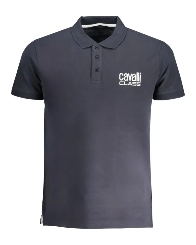 Roberto Cavalli logo-embroidered polo shirt - Blau Blau