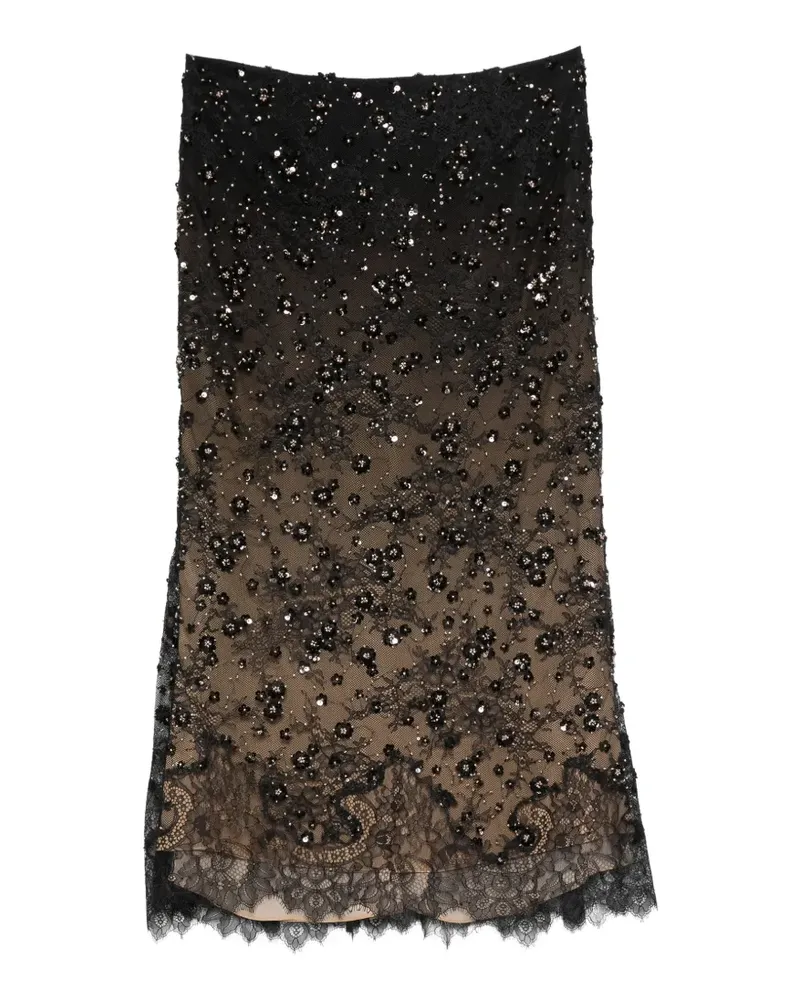 Elie Saab Maxirock mit Pailletten - Schwarz Schwarz