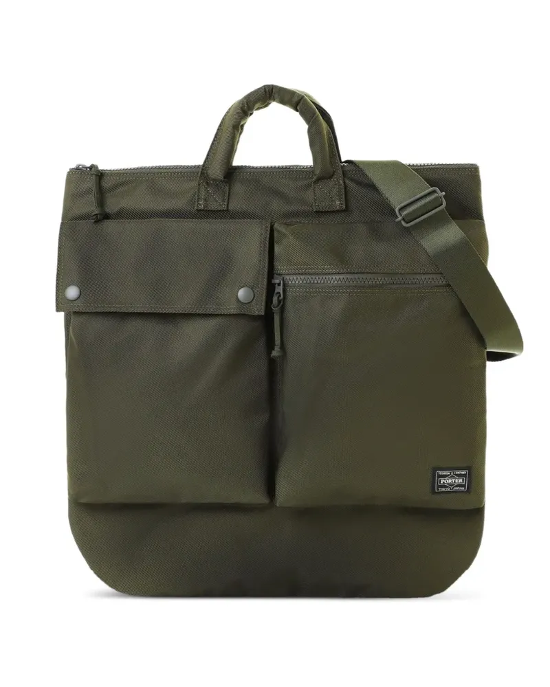 PORTER-YOSHIDA & CO logo-patch tote bag - Grün Grün