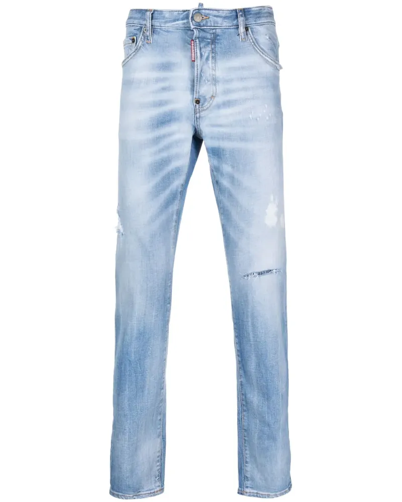 Dsquared2 Tapered-Jeans mit Logo-Patch - Blau Blau