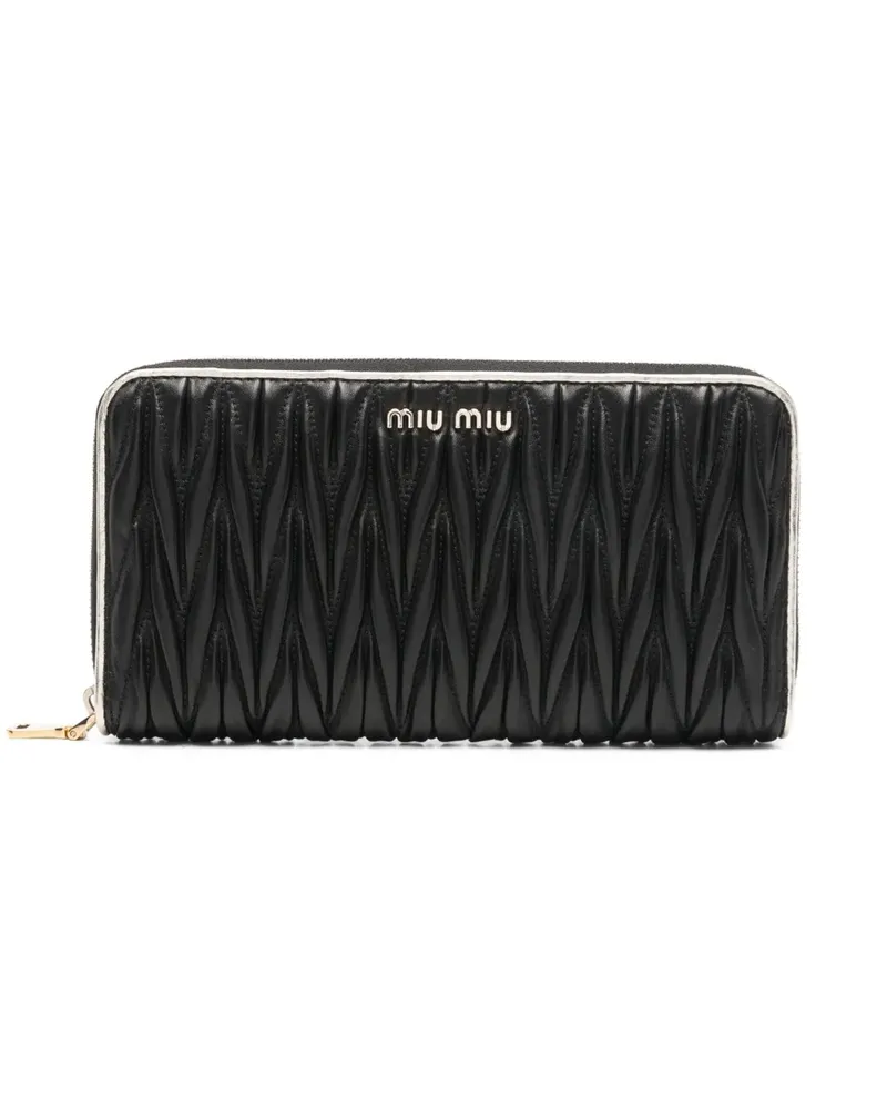 Miu Miu logo-plaque wallet - Schwarz Schwarz