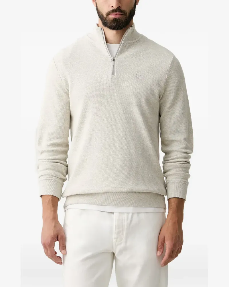 Barbour Ravensworth quarter-zip embroidered-logo sweatshirt - Nude Nude