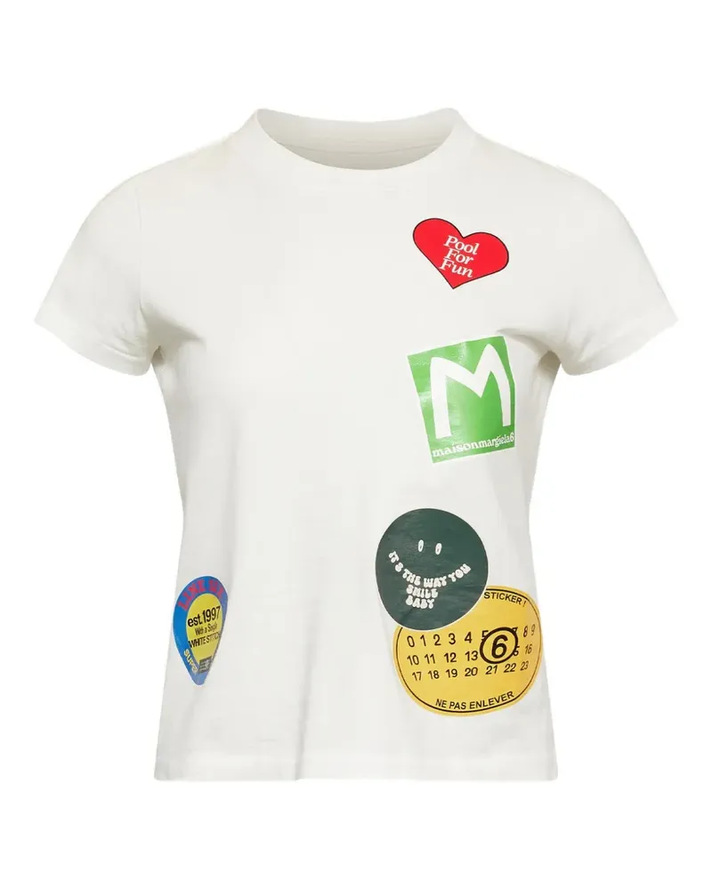 Maison Margiela T-Shirt mit Sticker-Print - Nude Nude