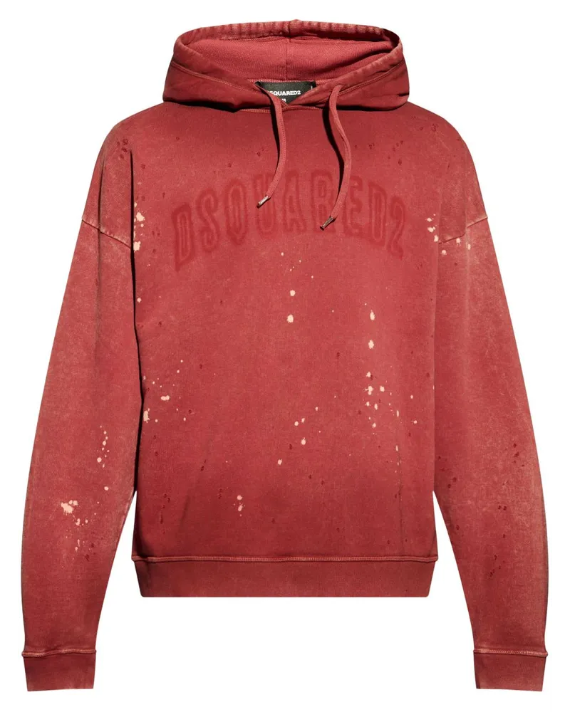 Dsquared2 Hoodie mit Logo-Print - Rot Rot