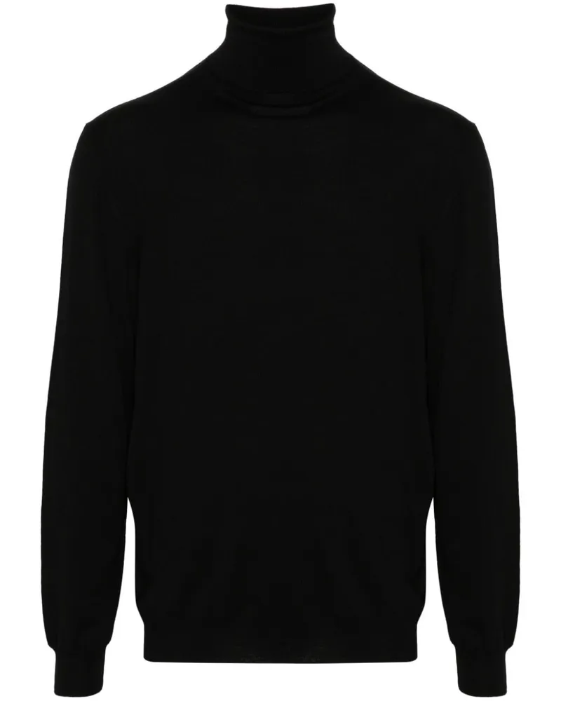 Zanone Fein gestrickter Pullover - Schwarz Schwarz