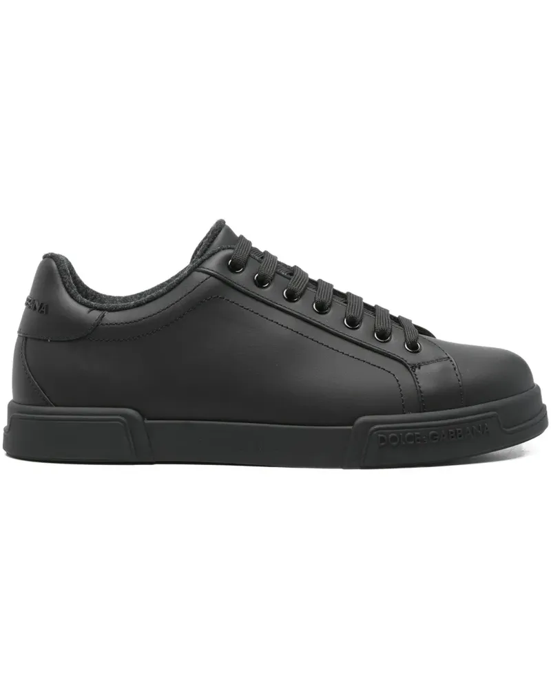 Dolce & Gabbana Sneakers aus Leder - Schwarz Schwarz