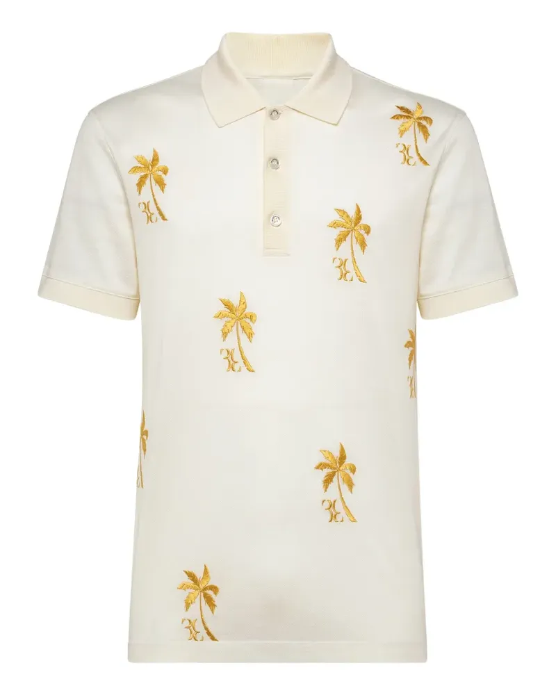 Billionaire palm-embroidered polo shirt - Weiß Weiß