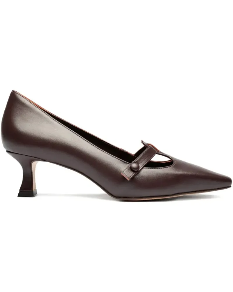 Sarah Chofakian Spitze Pumps mit Knopfdetail - Rot Rot