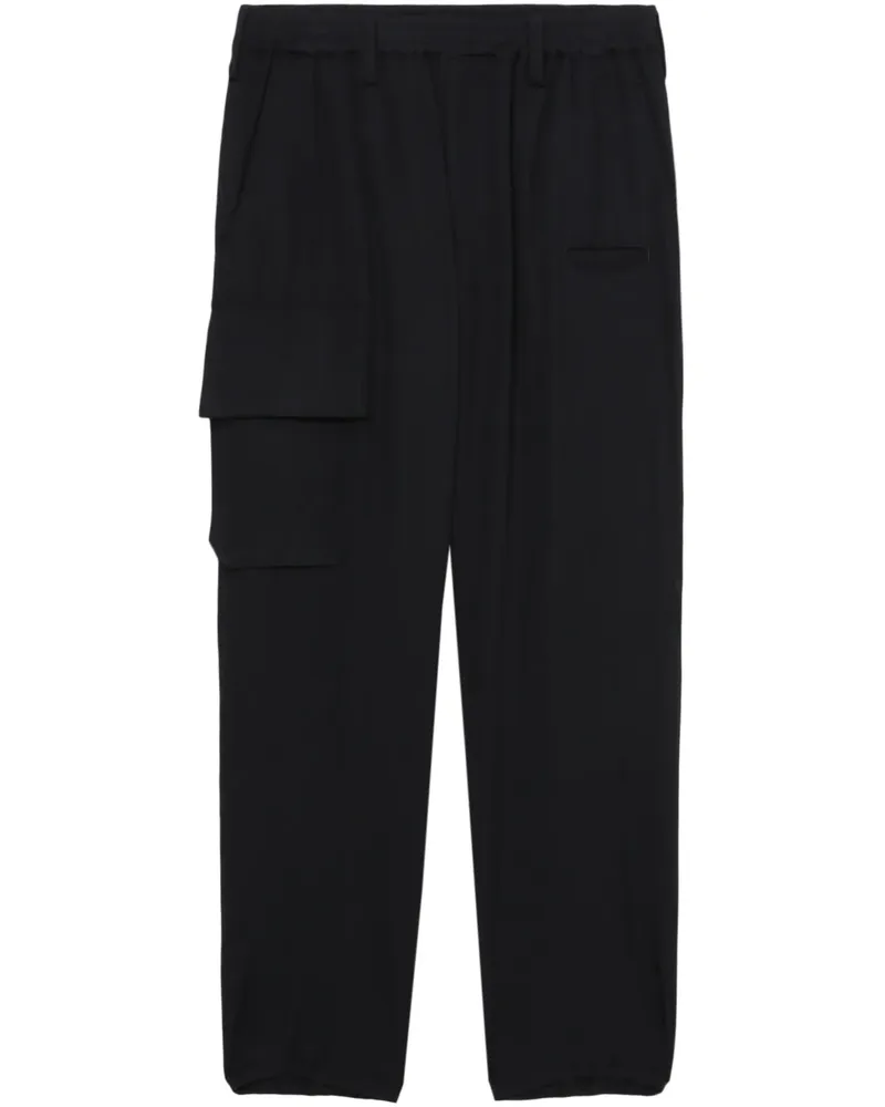 Yohji Yamamoto Cargohose mit geradem Bein - Schwarz Schwarz