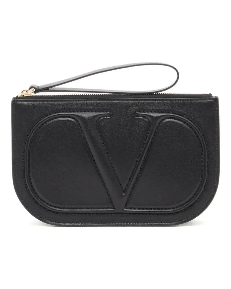 Valentino Garavani VLogo walk calfskin pouch - Schwarz Schwarz