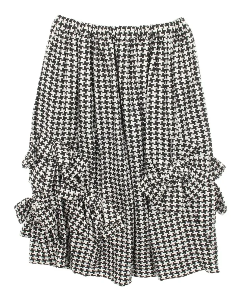 Comme des Garçons 2010s houndstooth-pattern midi skirt - Schwarz Schwarz