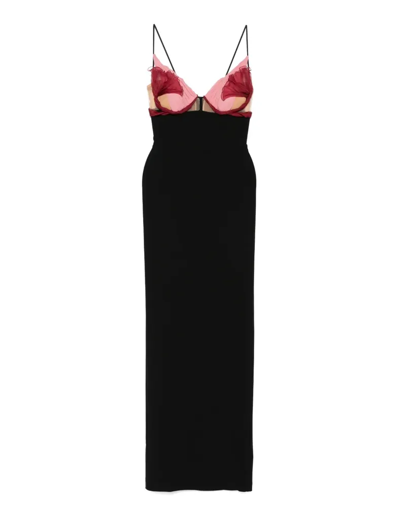 Nensi Dojaka Evie Petal Maxikleid - Schwarz Schwarz