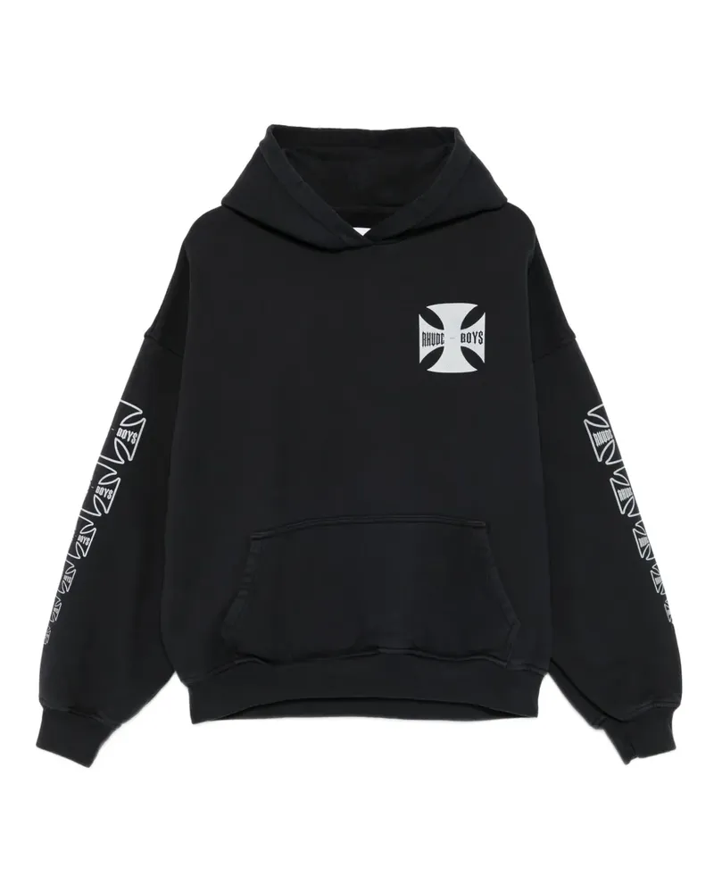 RHUDE Hoodie mit Logo-Print - Schwarz Schwarz