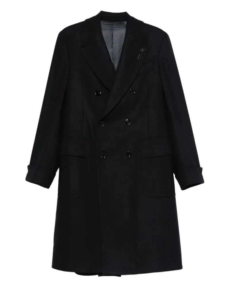 LARDINI double-breasted wool coat - Blau Blau