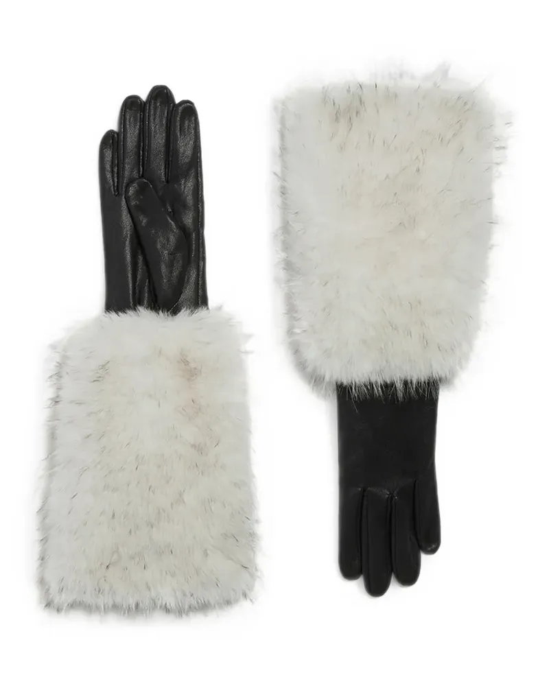 APPARIS Robi faux-fur-trimmed gloves - Schwarz Schwarz