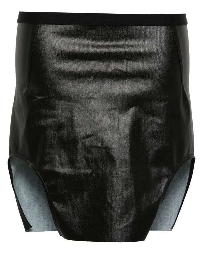 Rick Owens Beschichteter Minirock - Schwarz Schwarz