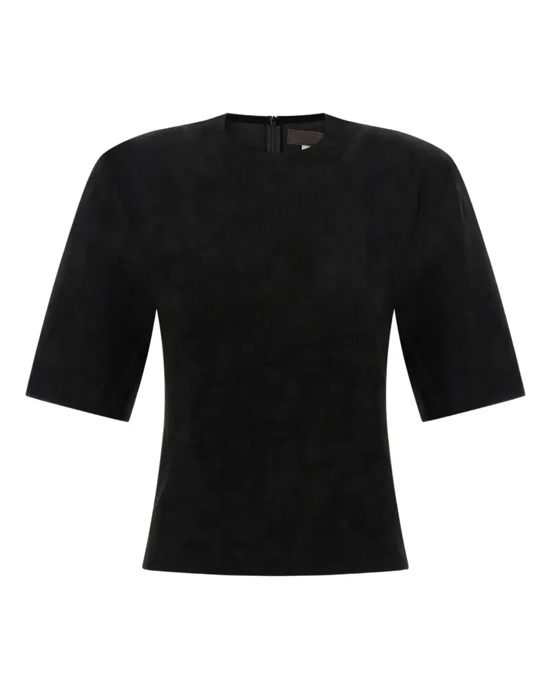 Stouls Luv T-Shirt aus Wildleder - Schwarz Schwarz