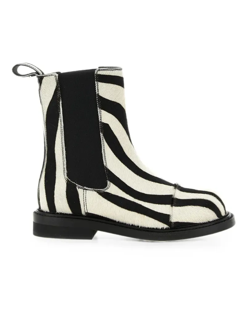 Moschino zebra-print Chelsea ankle boots - Weiß Weiß