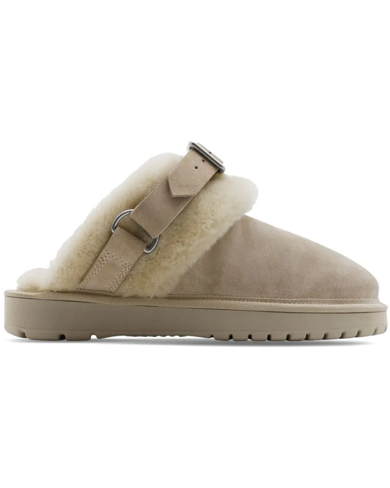 Burberry Shearling-Mules Nude