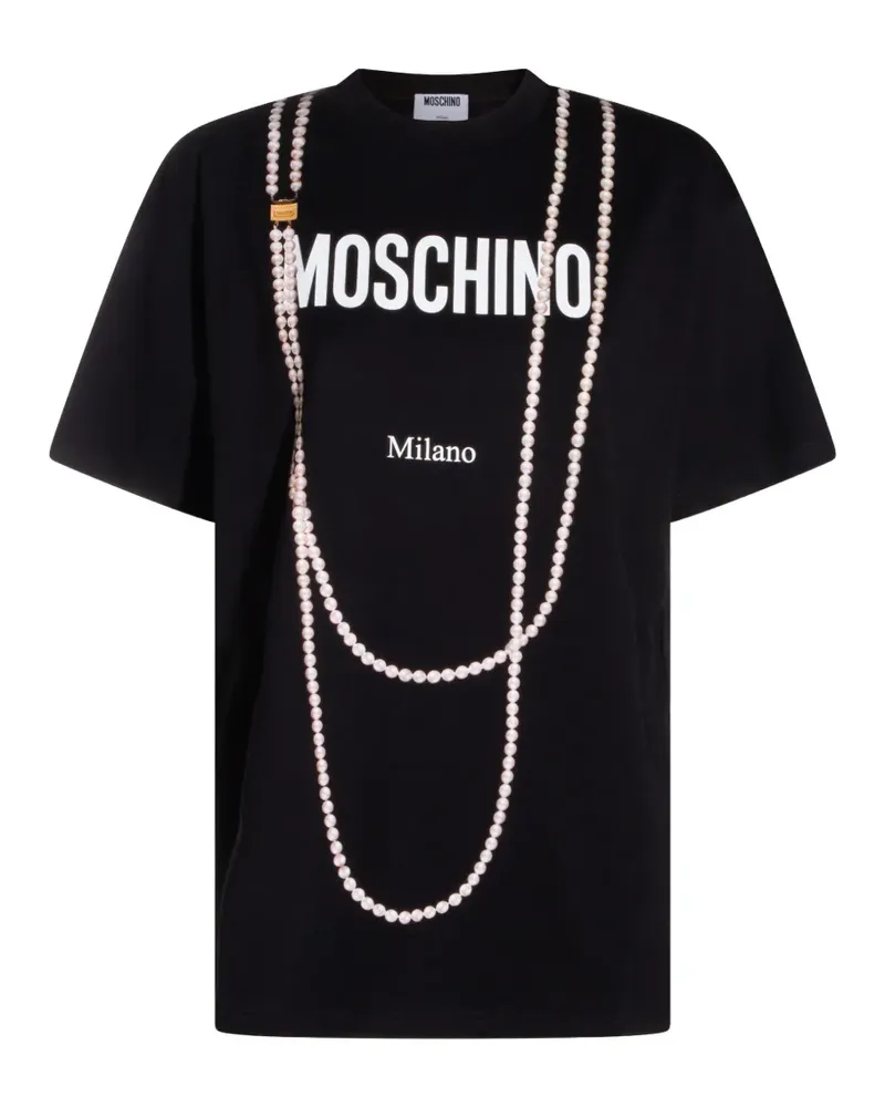 Moschino logo-print T-shirt - Schwarz Schwarz