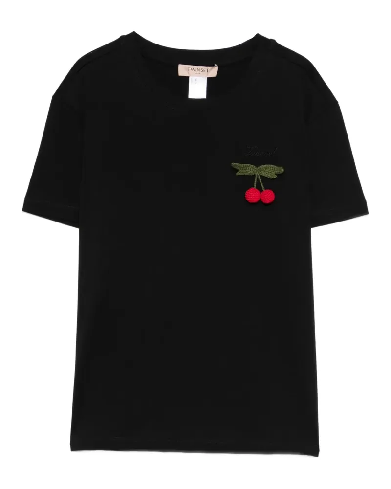 Twin-Set cherry -clip T-shirt - Schwarz Schwarz