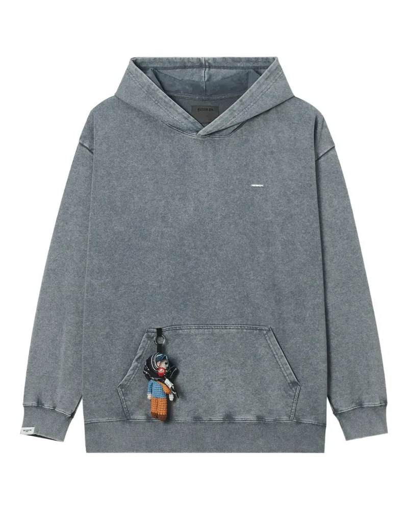 Musium Div. Acid-Wash-Hoodie mit Logo-Prägung - Grau Grau