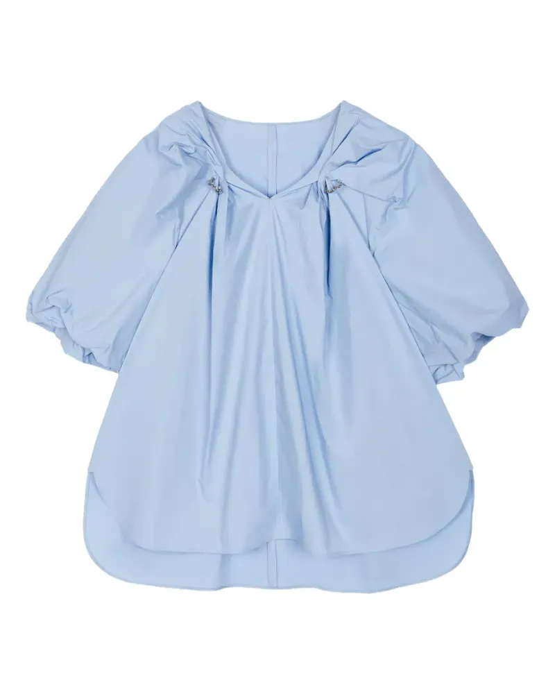 JNBY Plissierte Bluse mit V-Ausschnitt - Blau Blau