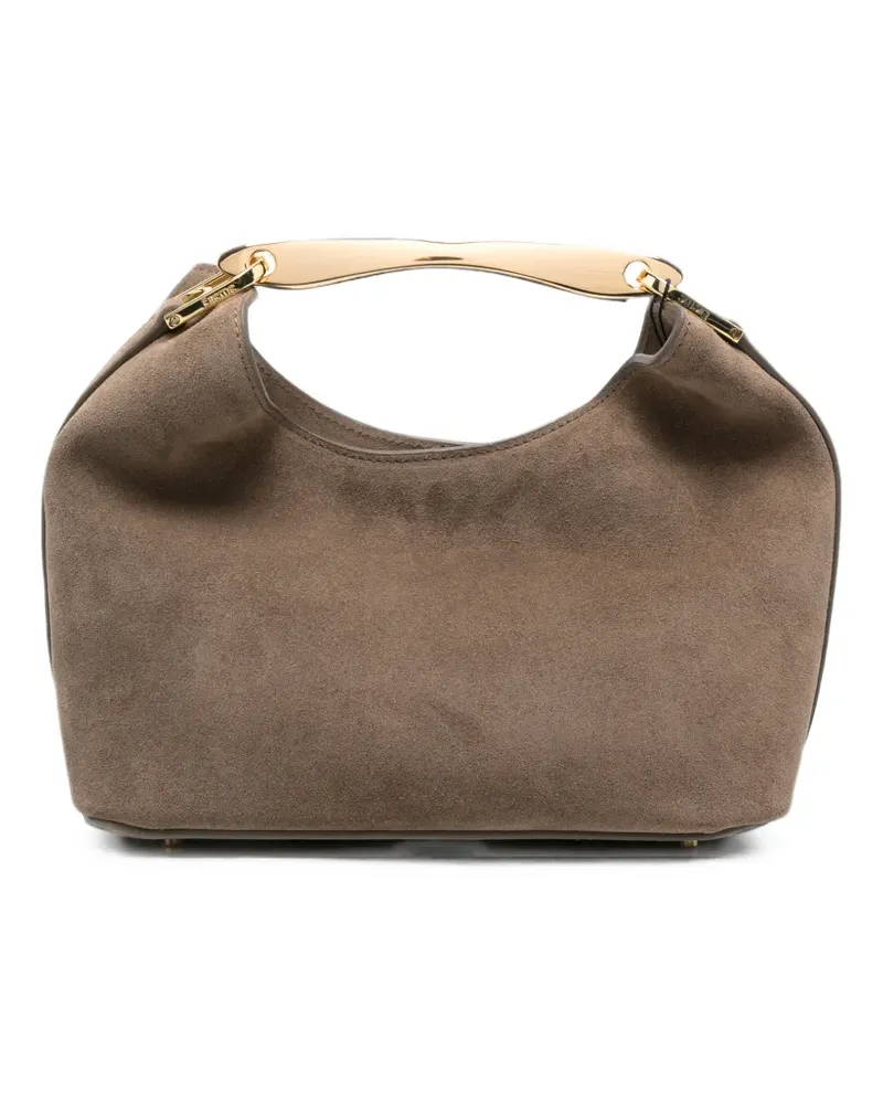 Elleme small Boomerang suede tote bag - Nude Nude