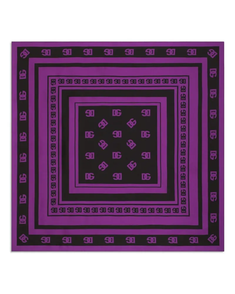 Dolce & Gabbana DNA geometric-print silk scarf - Schwarz Schwarz