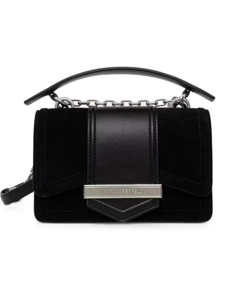 Karl Lagerfeld suede mini crossbody bag - Schwarz Schwarz