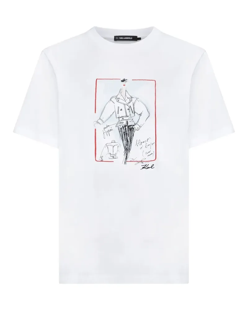 Karl Lagerfeld sketch-print T-shirt - Weiß Weiß