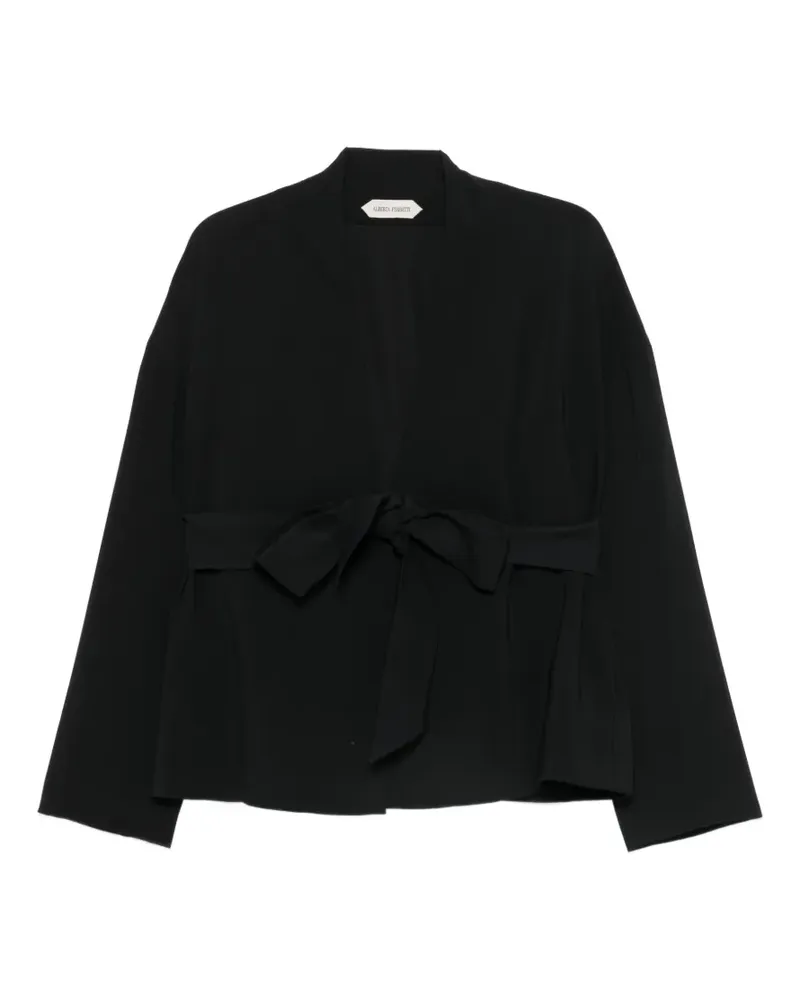 Alberta Ferretti Jacke mit Gürtel - Schwarz Schwarz