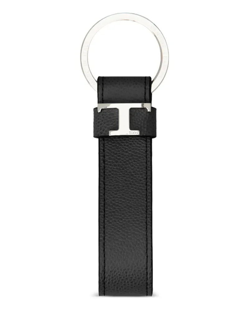 TOD'S Schlüsselanhänger mit T-Logo - Schwarz Schwarz