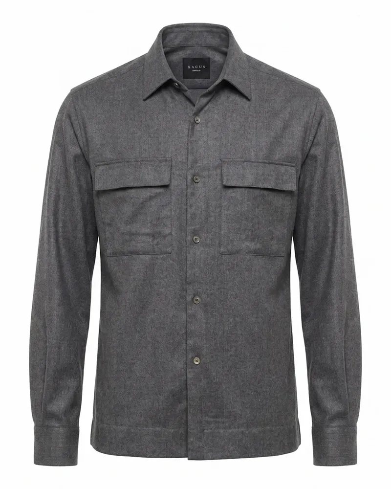 XACUS flap-pocket shirt - Grau Grau