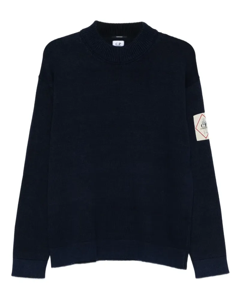 C.P. Company Pullover mit Logo-Patch - Blau Blau