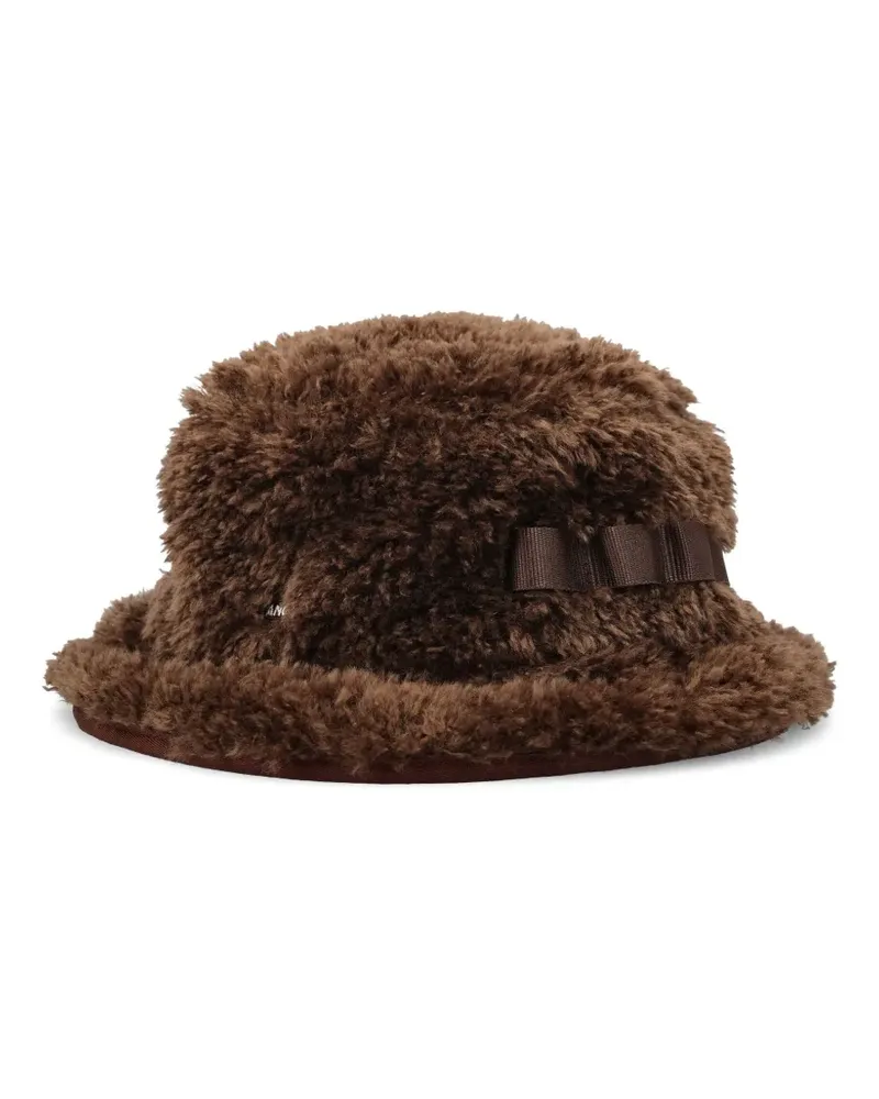 Kangol Fischerhut mit flauschiger Schleife - Braun Braun