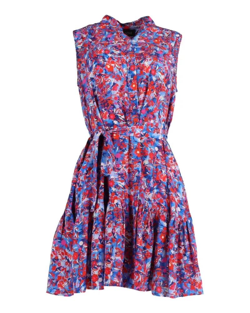 Saloni Tilly floral belted mini dress - Blau Blau