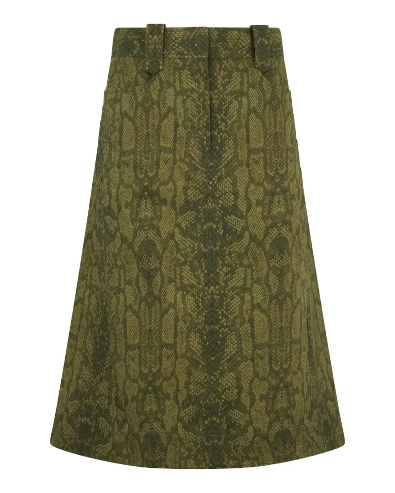 Alberta Ferretti Rock mit Schlangenprint - Grün Grün