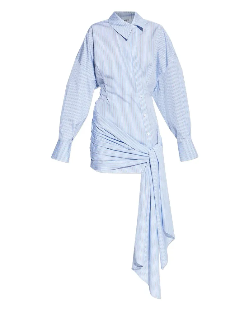 ATTICO Gestreiftes Minikleid mit Knoten - Blau Blau