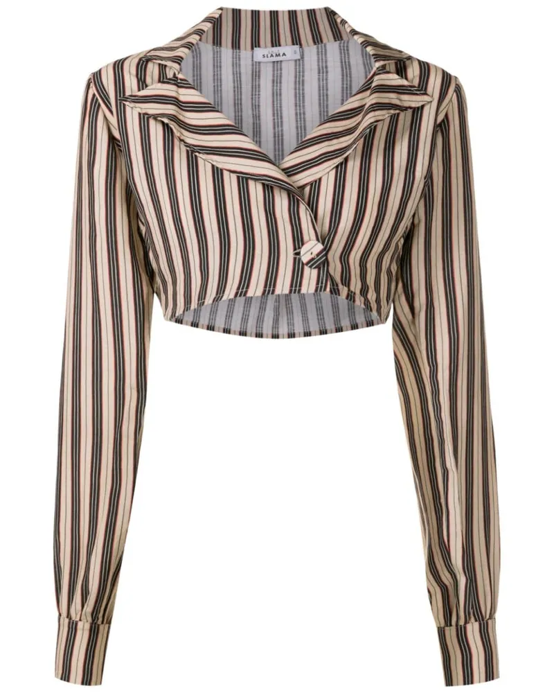 Amir Slama Gestreifte Cropped-Bluse - Mehrfarbig Mehrfarbig