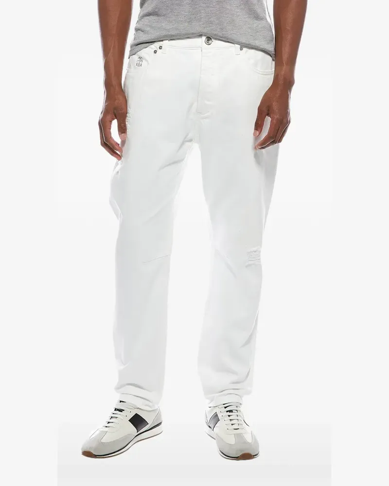 Brunello Cucinelli Leisure Fit distressed jeans - Weiß Weiß